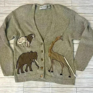 Vintage Sharon Young Jungle  Cardigan